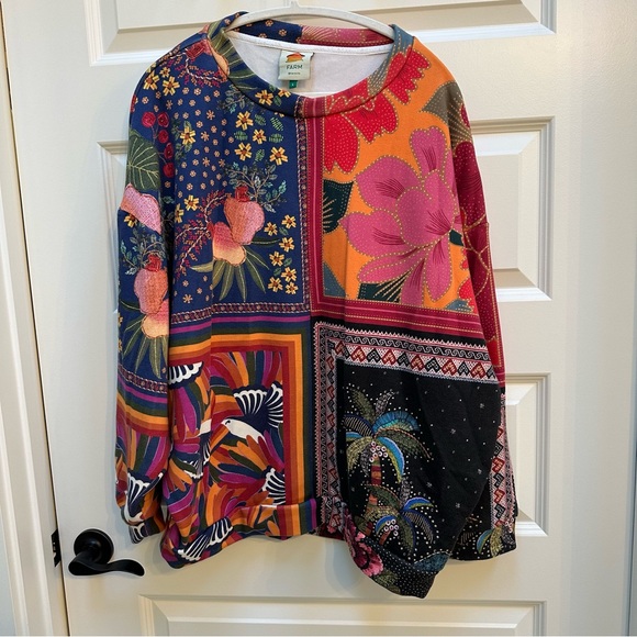 Farm Rio mixed scarves sweatshirt - Picture 2 of 5